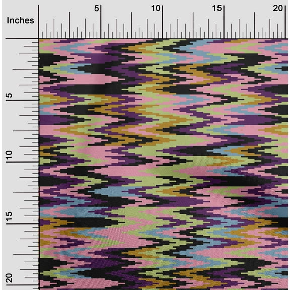oneOone Cotton Jersey Black Fabric Chevron Ikat Fabric For Sewing Printed Craft Fabric By The Yard 58 Inch Wide