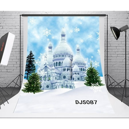 Image of HelloDecor 5x7ft Christmas White House Christmas Photography Backdrops Studio Background Photo Backdrops Studio Props