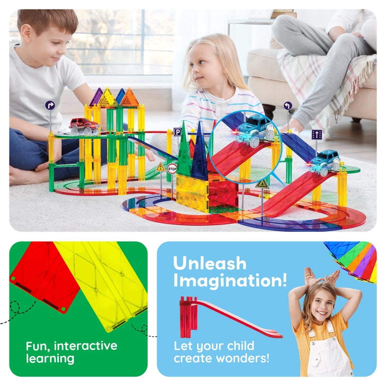 PicassoTiles Magnetic Race Track Expansion Set, 6 Pieces photo 5
