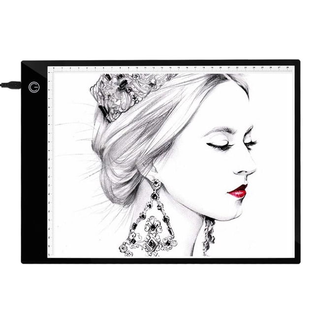 Tableta Gráfica Digital A4 Tablero Dibujo LED Caja Bloc Copia Rastreo