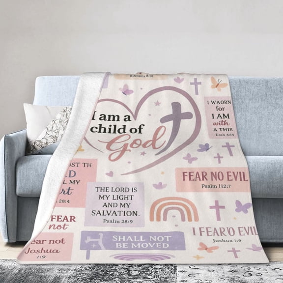 Christian Gifts for Women, First Communion Gifts , Baptism Gifts , Inspirational Religious Gifts for Women with Bible Verse, I Am of God Throw Blanket 50x40