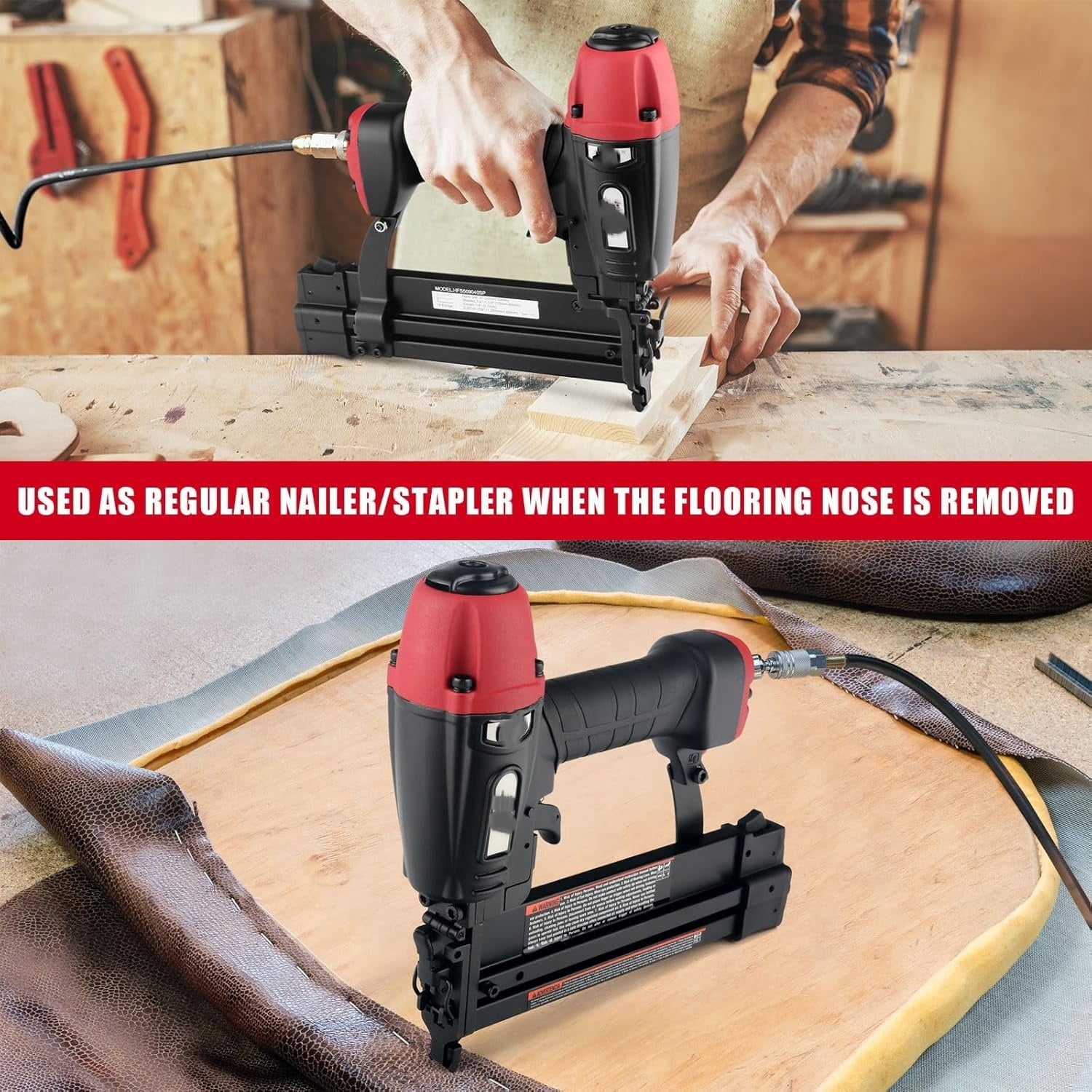 4-in-1 Pneumatic 18 Gauge Flooring Stapler/Nailer