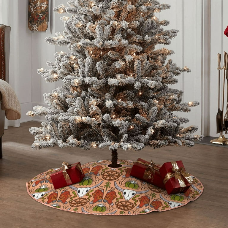 Giroia Cow Skull for Premium Christmas Tree Skirt for Home Decorations New Year Holiday Party Farmhouse Decor 48 inch Other