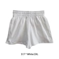 thumbnail image 4 of Guardurnaity Pantalones cortos de algodón y poliéster para mujer, Color sólido, reemplazo de adelgazamiento, informal, verano, para chicas, Prendas para la parte inferior del cuerpo Blanco 2XL, 4 of 6