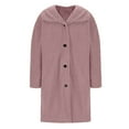 thumbnail image 5 of Olyvenn Women Long Sherpa Jackets Fuzzy Fleece Coat Plush Winter Coats Lapel Button Down Overcoat Fashion Winter Outerwear Pink XXL, 5 of 9