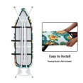 thumbnail image 4 of HELLHERO 15x54 Inch Iron Board Cover Elastic Edge Teal Floral Pattern Polyester Fiber Fabric for Laundry Accessories, 4 of 5