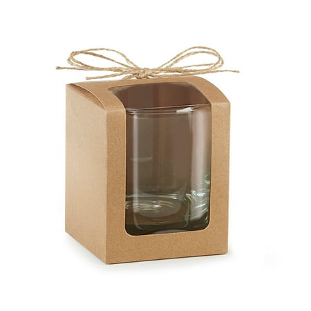 Kate Aspen Kraft 9 oz. Glassware Gift Box (36 Boxes) - Wedding Favor or Party Favor Accessory for Bridal Showers, Baby Showers or Birthdays. Stemless Wine Glass Sold