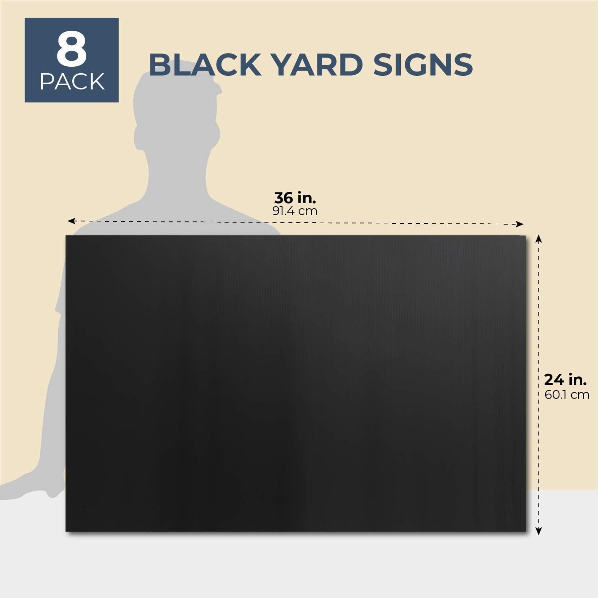 8-Pack Corrugated Plastic Yard Signs, 24x36 Poster Board, 4mm