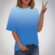 thumbnail image 5 of Blusas de Manga Corta para las Mujeres, Moda Impresa Cuello Redondo Camiseta Casual Top Hecho de Cómodo Estante de Algodón de Imitación para Todas las Estaciones, Blusas de Algodón para las Mujeres, 5 of 5