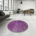thumbnail image 4 of Ahgly Company Machine Washable Indoor Square Abstract Orchid Purple Area Rugs, 3' Square, 4 of 7