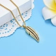 thumbnail image 3 of Stainless Steel Feather Urn Necklace Hold Cremation Ashes Keepsake Memorial Jewelry +Box+Fill Kits, 3 of 7
