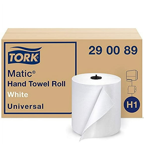 Tork 290089 Advanced Single-Ply Hand Roll Towel, White (Pack of 6)