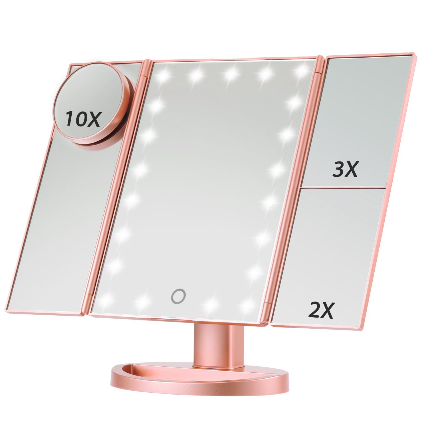 lighted magnifying mirror for travel
