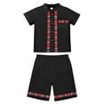 thumbnail image 3 of IBTOM CASTLE Toddler Boys Mexican Outfit Short Sleeve Embroidery Shirt and Shorts Kids Traditional Cinco de Mayo Birthday Party Clothes 5-6 Years Black, 3 of 8