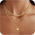 thumbnail image 1 of Chenchen 14K Gold Plated Layering Necklaces For Women Gold Necklace Set, Cuban Link, Snake Chain, Paperclip Layered Chains, Twisted Rope and Twisted Chain, Trendy Layering Necklace, 1 of 1