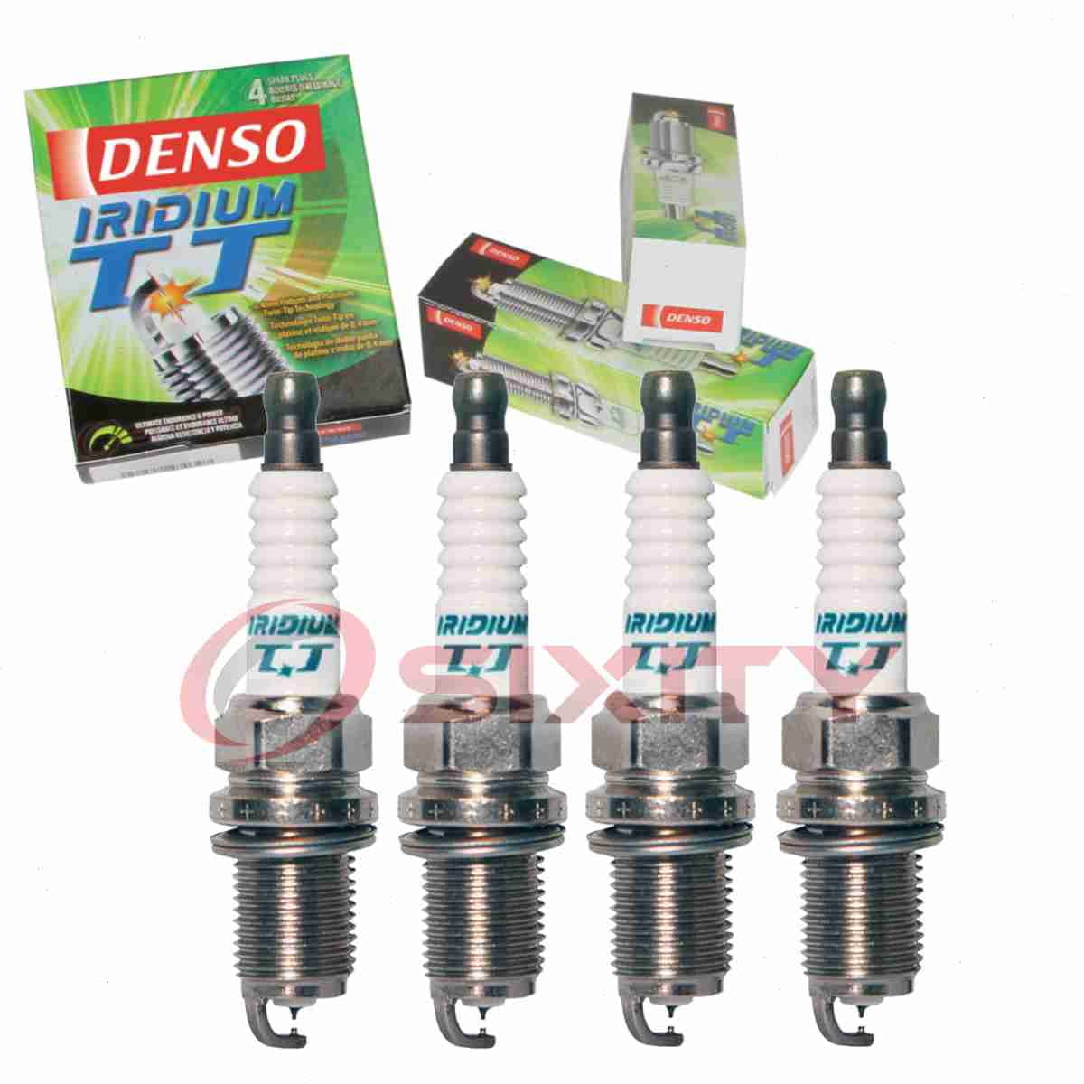 4 pc DENSO 4703 Iridium TT Spark Plugs for 09482-00615 11182-82Z10 18840-11051 18845-11160 18850-11050 22401-5M014 22401-5M015 22401-ZE01B 22401-ZH014 22401-ZH015 22401-ZJ51B 90919-01233 90919-01259