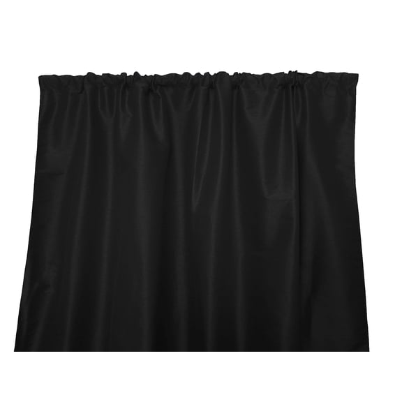 Faux Silk Solid Dupioni Window Curtain 56 Inch Wide Black