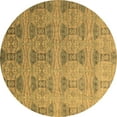 thumbnail image 1 of Ahgly Company Indoor Round Oriental Brown Modern Area Rugs, 6' Round, 1 of 4