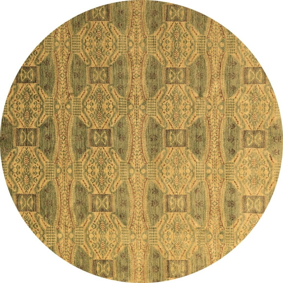 Ahgly Company Indoor Round Oriental Brown Modern Area Rugs, 6' Round