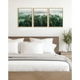 thumbnail image 6 of SHENIFY Green Fog Pine Tree Wall Art Nature Misty Nordic Forests Morden Decor Artwork Prints Rustic Living Room Hallway 12x16in3pcs Natural Framed, 6 of 7