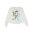 thumbnail image 6 of Stranger Things Womens' Eleven Friends Don't Lie Long Sleeve Crop Top T-Shirt, 6 of 6