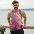 thumbnail image 6 of KLL Pink Parrot Tropical Blossoms Print Men's Muscle Gym Workout Stringer Tank Tops Bodybuilding Fitness T-Shirts Tank Tops Men-3X-Large, 6 of 7