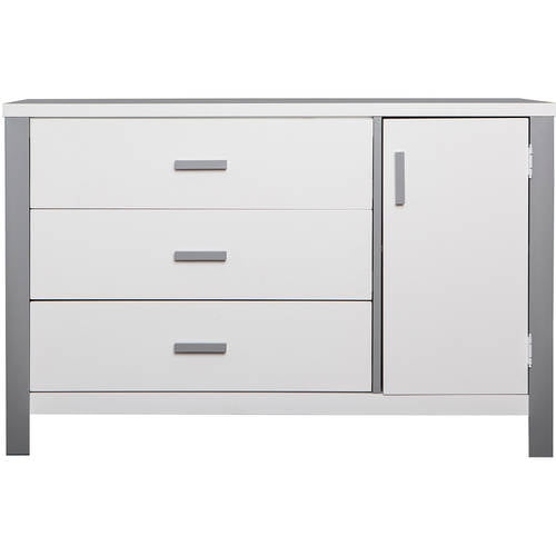 Dream On Me Cafeina 3 Drawer Dresser Combo In White And Gray