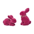 thumbnail image 1 of Flocked Easter Bunny Figurine Set - Standing Decorative Statues for Spring Garden Yard Desktop Ornament 2PCS, 1 of 5