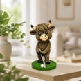 thumbnail image 3 of Highland Cow Resin Figurine Cute Cattle Statue Sculpture Home Office Desk Decor Farmhouse Rustic Animal Ornament Gift For Cow Lover Friend Family, 3 of 8