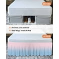 thumbnail image 7 of Minimalist Pink Bed Skirt and Blue Gradient Bed Skirts King Size 16 Inch Drop, Wrap Around Dust Ruffle&nbsp;Bedskirt with Adjustable Elastic Belt for Queen Size Beds, 7 of 7