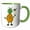 Green/White, variant on 3drose, Funny Cute Pineapple Man Drinking Pina Colada Cartoon, 11oz Mug