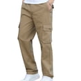thumbnail image 6 of Men's 100% Cotton Hiking Tactical Pants Lightweight Stretch Cargo Work Pants with Multi Pocket Khaki, 6 of 6