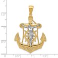 thumbnail image 2 of 14k Two Tone Gold Mariners Cross Necklace Charm Pendant Religious Mariner Crucifix, 2 of 6