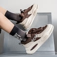 thumbnail image 6 of CORASUN Women's & Men's Thick Sole Flyknit Sneakers, Lightweight Breathable Elevated Sport Shoes for Daily Travel & Jogging, Khaki, 6 of 8