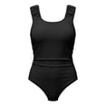 thumbnail image 5 of shoper Girls One Piece Swimsuits, Bathing Suit Solid Swimsuits Sleeveless Back Cutout and Ruffle Detail Girls' Swimwear for 7-16 Years, 5 of 7