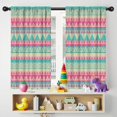 thumbnail image 5 of Blackout Kids Curtains,Pink and Blue Triangle Pattern Childrens Insulated Curtains Set Of 2,Bedroom Essentials,Toddler Room Decor 42x54in(106x137cm), 5 of 5