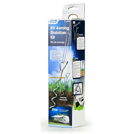 Camco Awning Stabilizer Kit - Spiral Stakes - Multicolor (42563)