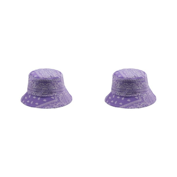 Minnieouse Disfrute de aventuras al aire libre Durable y fácil de limpiar Gorra de pescador Elegante sombrero de pescador blanco Cómodo sombrero púrpura M (56-58 cm) 2piezas
