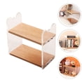thumbnail image 4 of Doll House Mini Bookshelf Acrylic Walnut Wood Transparent For Children Hobbyists 1Set, 4 of 8
