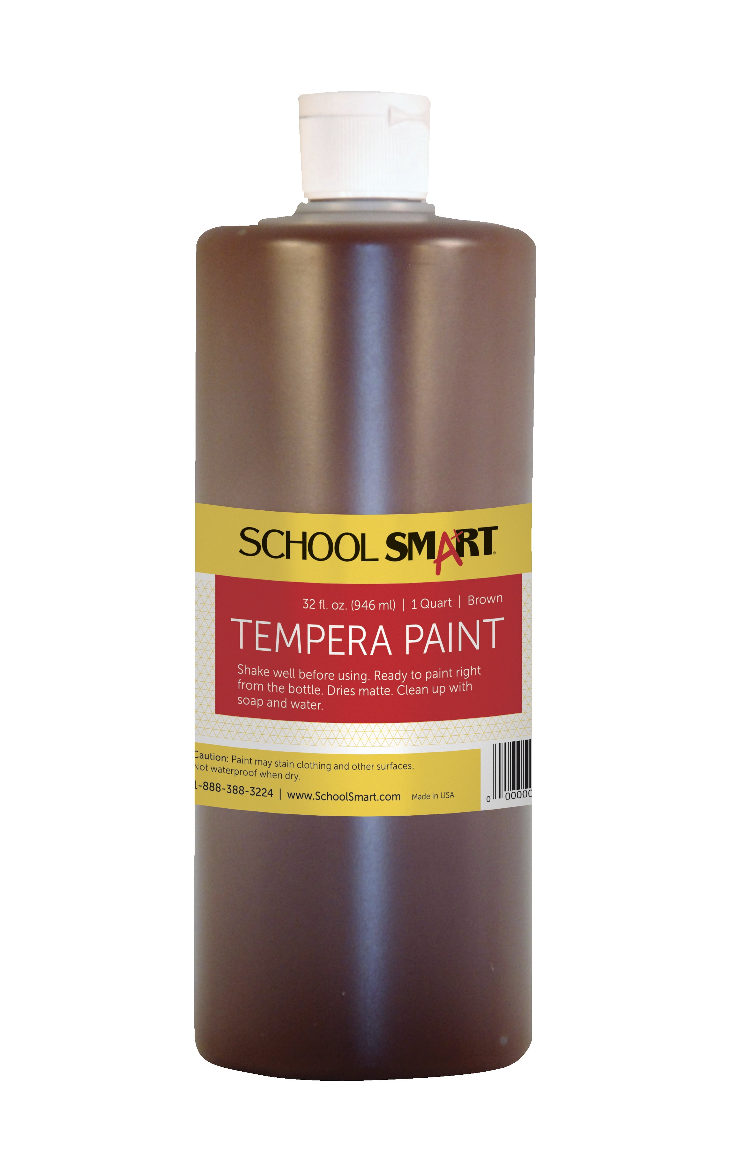 School Smart NonToxic MultiPurpose Liquid Tempera Paint, 1 qt Plastic