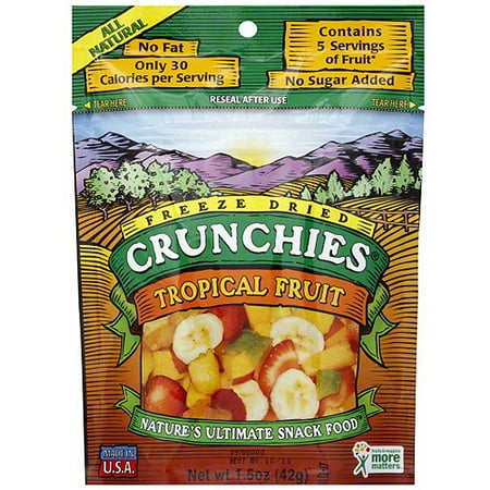 Crunchies Freeze Dried Tropical Fruit, 1.5 oz (Pack of 6)