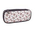 thumbnail image 2 of Picia Red Snake Pattern Large Capacity PU Leather Pencil Case Organizer Pen Marker Holder Double Zipper Storage Bag Big Pencil Pouch for College Office, 2 of 6