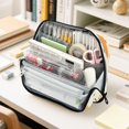 thumbnail image 6 of Standing Pencil Case with Base Large Capacity Stationery Pouch Pen Bag with Zipper for Women Men Striped Spheres Pattern, 6 of 7