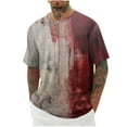 thumbnail image 1 of Camisas de Manga Larga para Hombres Imprimir Blusa de Manga Corta de Cuello Redondo, Camisas de Lino para Hombres, 1 of 3