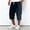 Navy03, variant on Dwelliawo Corduroy Men's Capri Long Elastic Cargo Shorts Cargo Capri Shorts Below Knee Multi-Pockets 3/4 Pants Lightweight Hiking Elastic Waist Long Pants Navy 2XL