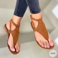 thumbnail image 3 of Sandalias de mujer informales con punta plana y hebilla de una palabra, ropa exterior, sandalias de talla grande para mujer, 3 of 4