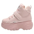 thumbnail image 2 of ANUFER Women's Goth Punk High Top Platform Chunky Sneakers Lace Up Wedgel Heel Dad Shoes Pink SN02924 US9, 2 of 7