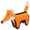 Orange, variant on Pet Life ® 'Foxy-Tail' Animated Nylon Quilted Squeaker Plush Dog Toy