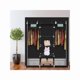 thumbnail image 1 of 69 Inch Portable Non-Woven Fabric Wardrobe Closet with Double Rod Storage Organizer Black, 1 of 4