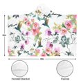 thumbnail image 3 of Wearable Blanket,Pioneer Flower Floral Print Pattern Hooded Wearable Flannel Blanket for Adults & Teens,Winter Poncho Shawl Wrap Cape Cozy Anti-Pill,60"x80", 3 of 5